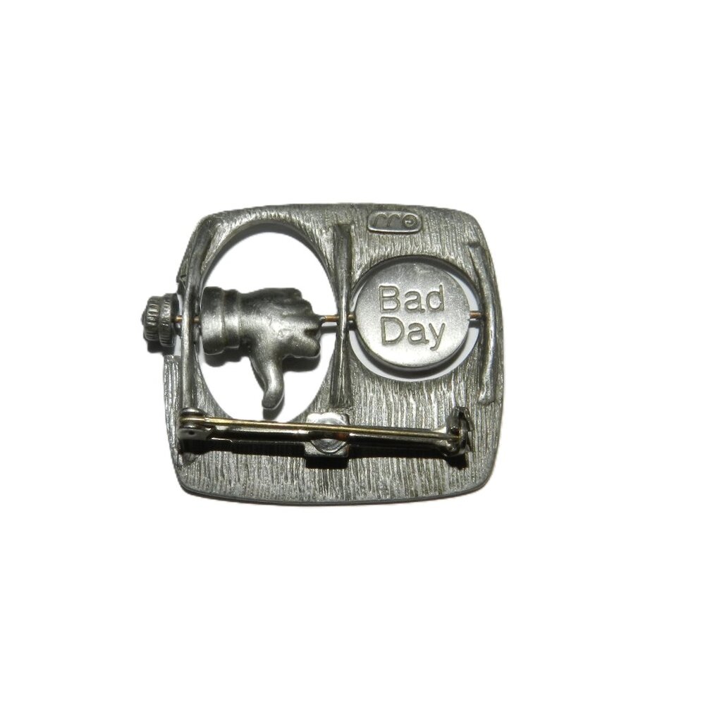 Jonette Jewelry JJ Spinner Pin I'm Having a Good Day/ Bad Day Pewter Pin Brooch